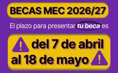 Inicio El día 7 de abril abre el plazo de solicitud de la Beca MEC para el curso 2026/27